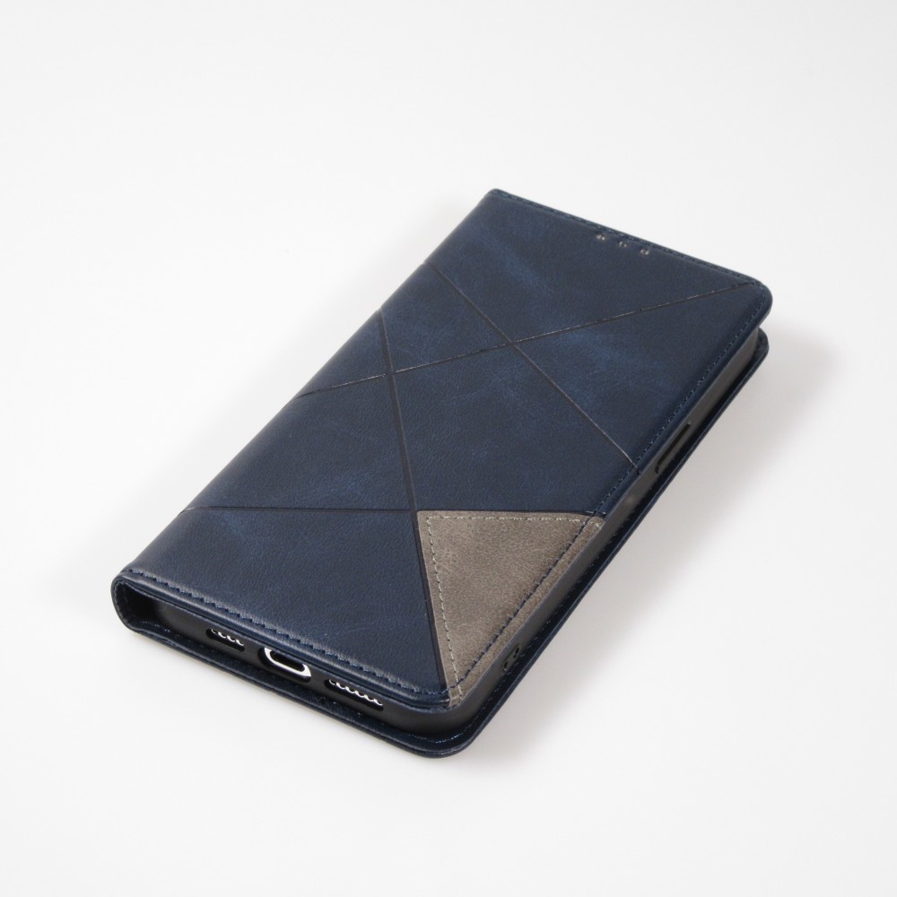 Hülle iPhone 15 - Flip Geometrisch blau