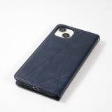 Hülle iPhone 15 - Flip Geometrisch blau