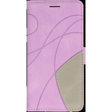 Coque iPhone 15 - Flip classical elegant fine lines - Violet