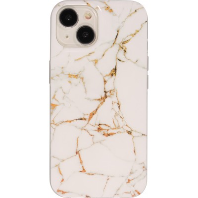 iPhone 15 Case Hülle - Gel Glossy Marmor - Weiss