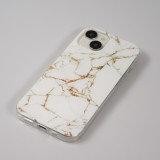 iPhone 15 Case Hülle - Gel Glossy Marmor - Weiss