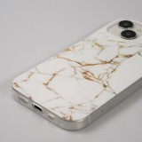 iPhone 15 Case Hülle - Gel Glossy Marmor - Weiss