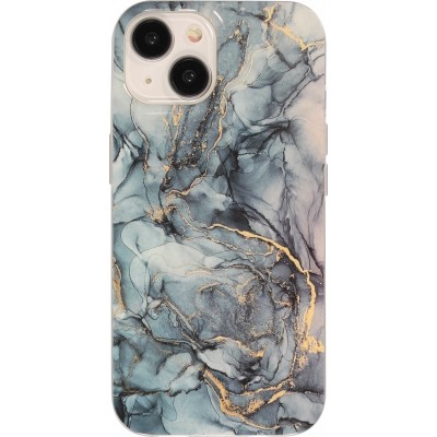 iPhone 15 Case Hülle - Gel Glossy Marmor - Blau