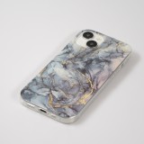 iPhone 15 Case Hülle - Gel Glossy Marmor - Blau