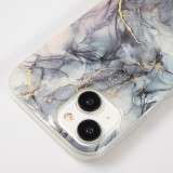 iPhone 15 Case Hülle - Gel Glossy Marmor - Blau
