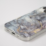 iPhone 15 Case Hülle - Gel Glossy Marmor - Blau