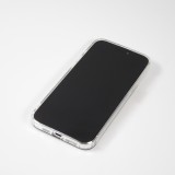 iPhone 15 Case Hülle - Gummi Silikon MagSafe transparent Liquid Smiley - Gelb