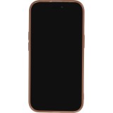 Coque iPhone 15 - Gel silicone brillant avec lignes texturées - Brun