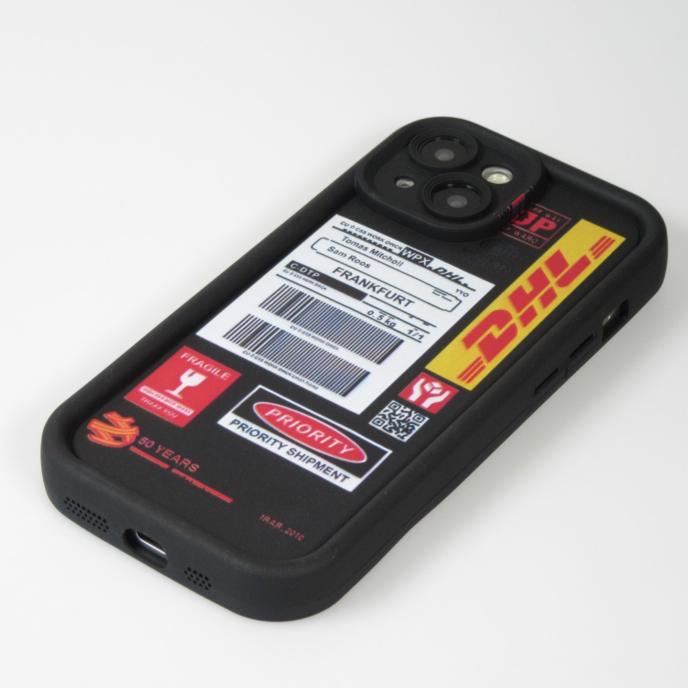 Coque iPhone 13 - Gel souple DHL Frankfurt avec bords renforcés - Noir