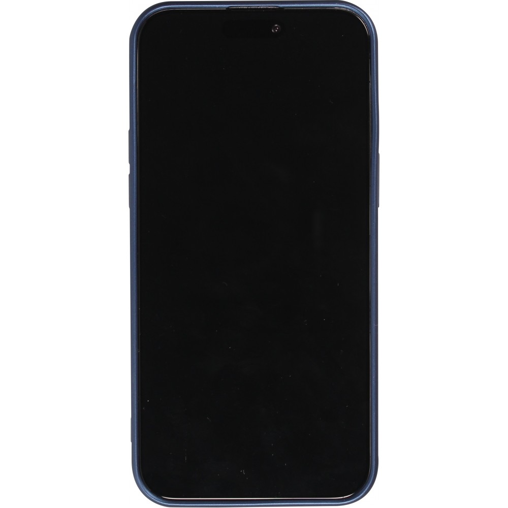 iPhone 15 Plus Case Hülle - Gummi weich mit Kameraschutzglas MagSafe - Dunkelblau