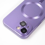 Coque iPhone 15 - Gel souple avec vitre de protection caméra MagSafe - Violet