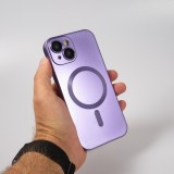 Coque iPhone 15 - Gel souple avec vitre de protection caméra MagSafe - Violet