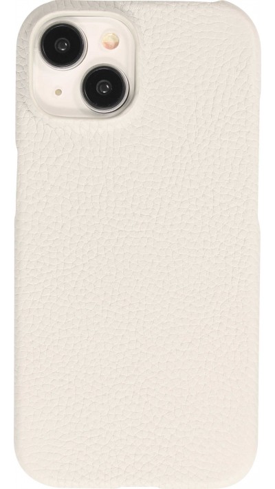 iPhone 15 Case Hülle - Hardcase Slim aus Echtleder - Grau
