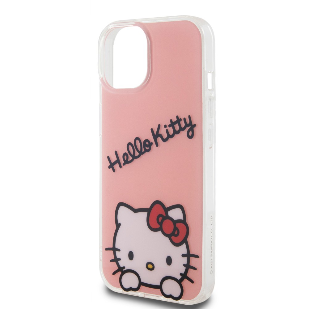 Coque iPhone 15 - Hello Kitty Daydreamer gel laqué - Rose