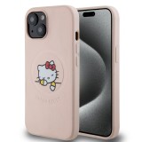 iPhone 15 Case Hülle - Hello Kitty Träumer aus Kunstleder mit MagSafe - Hellrosa