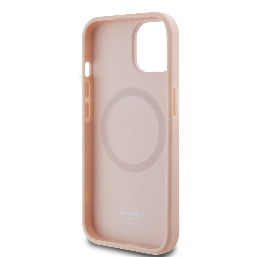 iPhone 15 Case Hülle - Hello Kitty Träumer aus Kunstleder mit MagSafe - Hellrosa