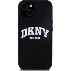 Coque iPhone 15 - Liquid Silicone DKNY New York compatible MagSafe - Noir