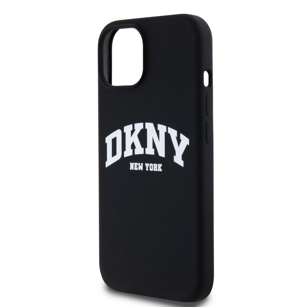 Coque iPhone 15 - Liquid Silicone DKNY New York compatible MagSafe - Noir