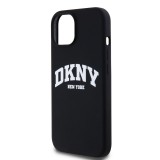 Coque iPhone 15 - Liquid Silicone DKNY New York compatible MagSafe - Noir