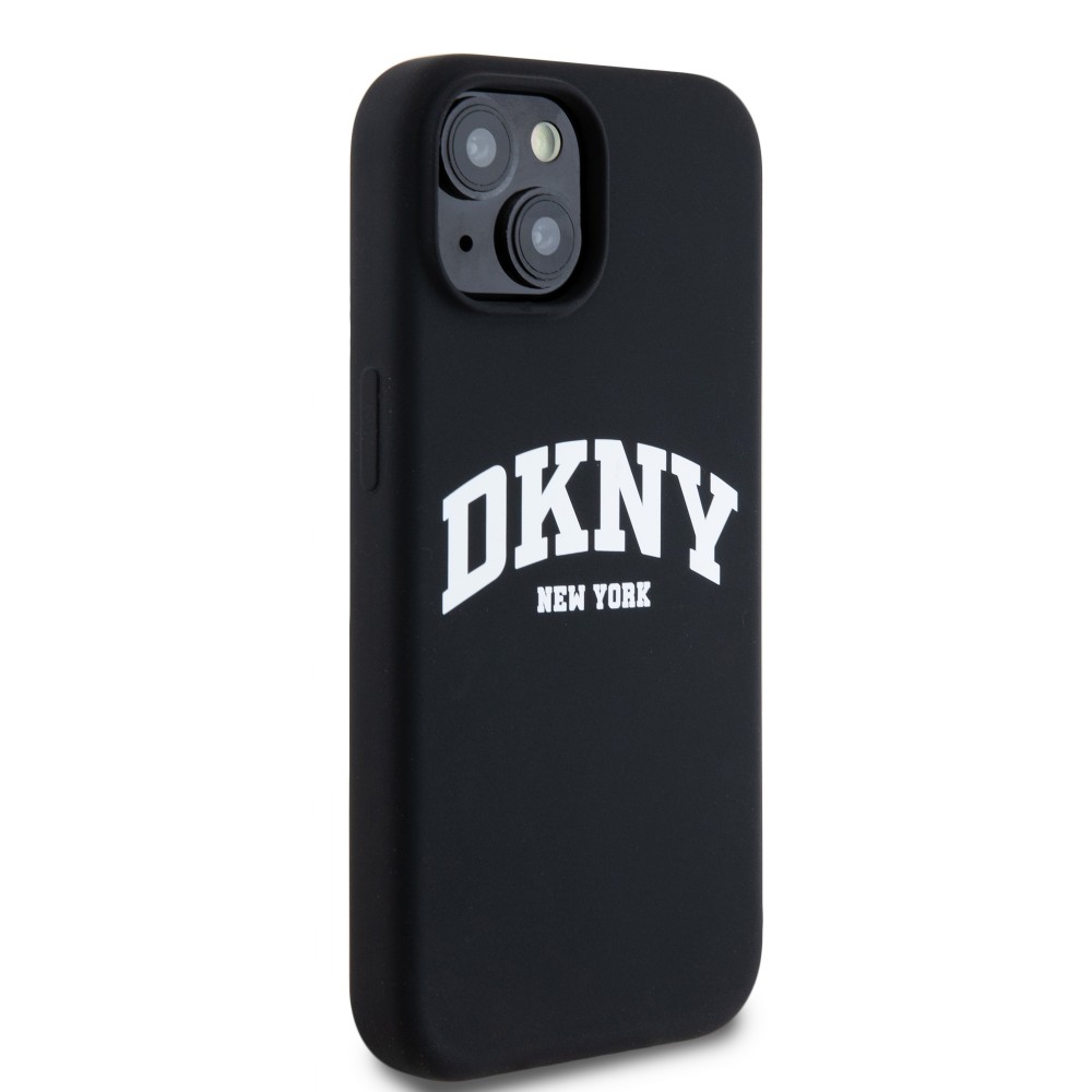 Coque iPhone 15 - Liquid Silicone DKNY New York compatible MagSafe - Noir