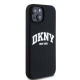Coque iPhone 15 - Liquid Silicone DKNY New York compatible MagSafe - Noir