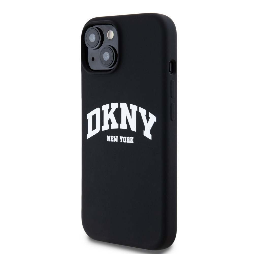 Coque iPhone 15 - Liquid Silicone DKNY New York compatible MagSafe - Noir