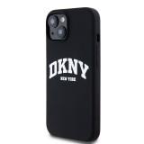 Coque iPhone 15 - Liquid Silicone DKNY New York compatible MagSafe - Noir