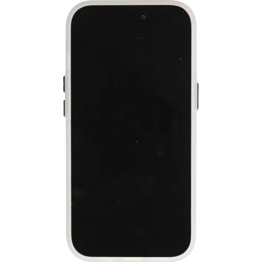 Coque iPhone 15 - MWK Cyber Grid silicone avec MagSafe - Blanc