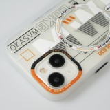 Coque iPhone 15 - MWK Cyber Grid silicone avec MagSafe - Blanc
