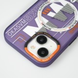 Coque iPhone 15 - MWK Cyber Grid silicone avec MagSafe - Violet