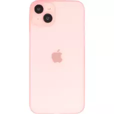 Coque iPhone 15 - Plastique ultra fin semi-transparent mat - Rose