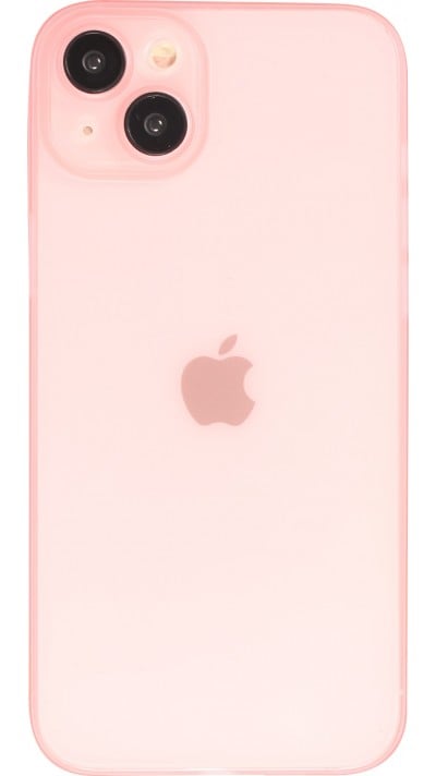 Coque iPhone 15 - Plastique ultra fin semi-transparent mat - Rose