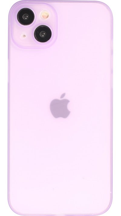 Coque iPhone 15 - Plastique ultra fin semi-transparent mat - Violet