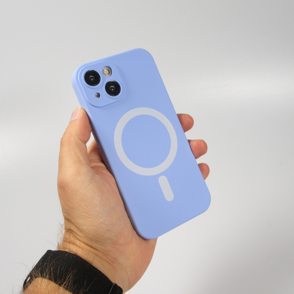 iPhone 15 Plus Case Hülle - Soft-Shell silikon cover mit MagSafe und Kameraschutz - Hellviolett