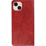 Coque iPhone 15 Plus - Flip Géometrique - Rouge