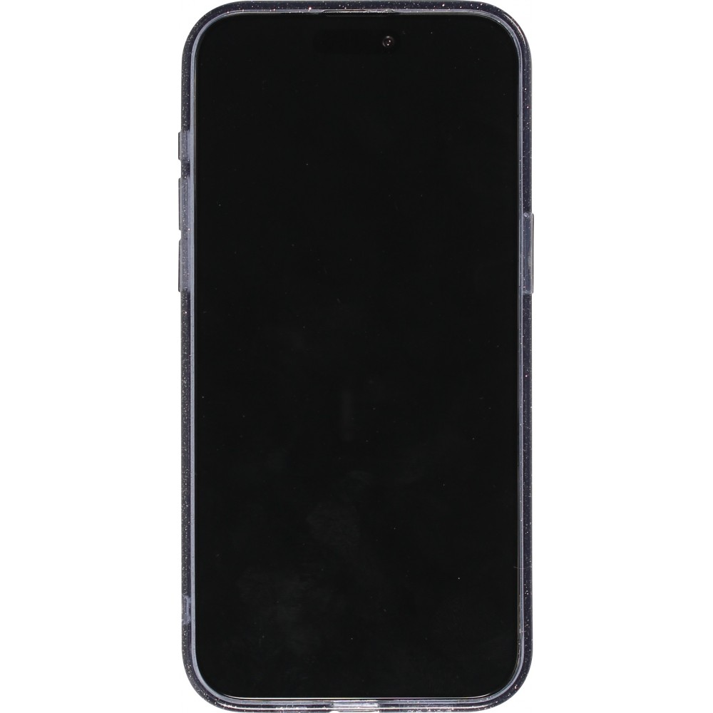 Coque iPhone 15 Plus - Gel transparent avec paillettes - Bleu foncé