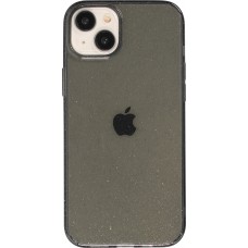 Coque iPhone 15 Plus - Gel transparent avec paillettes - Noir
