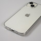 iPhone 15 Case Hülle - Gel Gummi transparent mit Glitzerstaub - Transparent