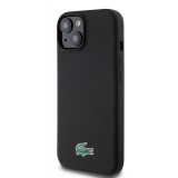 iPhone 15 Plus Case Hülle - Lacoste Silikon Soft Touch Magsafe - Schwarz