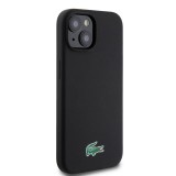 iPhone 15 Plus Case Hülle - Lacoste Silikon Soft Touch Magsafe - Schwarz