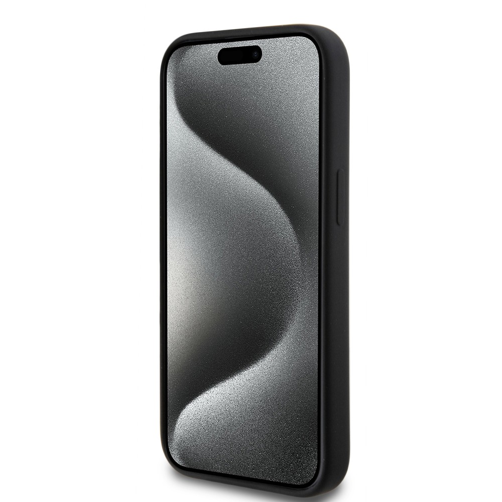 iPhone 15 Plus Case Hülle - Lacoste Silikon Soft Touch Magsafe - Schwarz