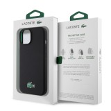 Coque iPhone 15 Plus - Lacoste silicone soft touch Magsafe - Noir