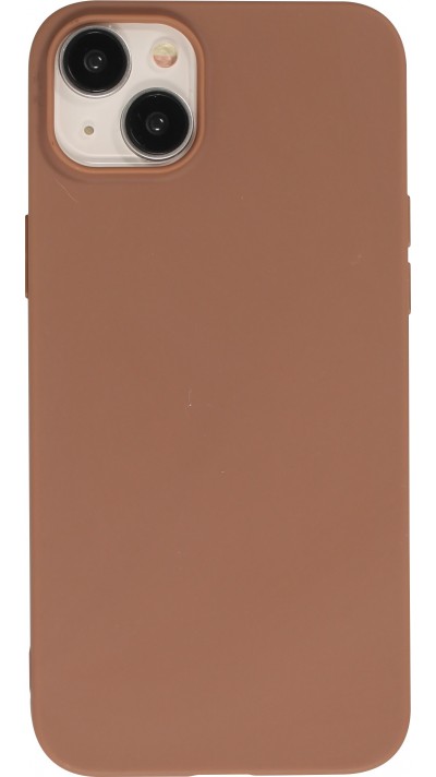 Coque iPhone 15 Plus - Silicone Mat - Brun