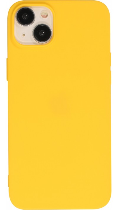 Coque iPhone 15 Plus - Silicone Mat jaune