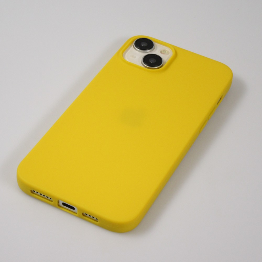 Hülle iPhone 15 Plus - Silikon Mat - Gelb