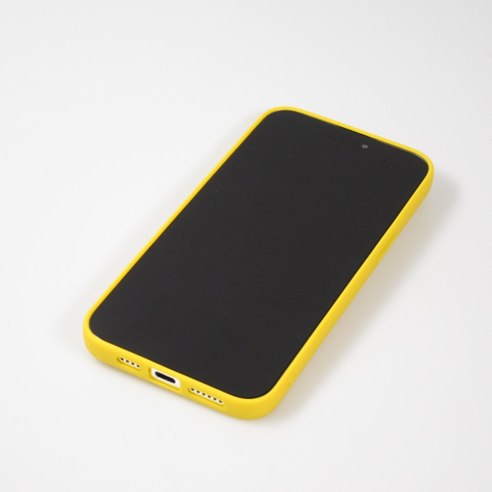 Hülle iPhone 15 Plus - Silikon Mat - Gelb