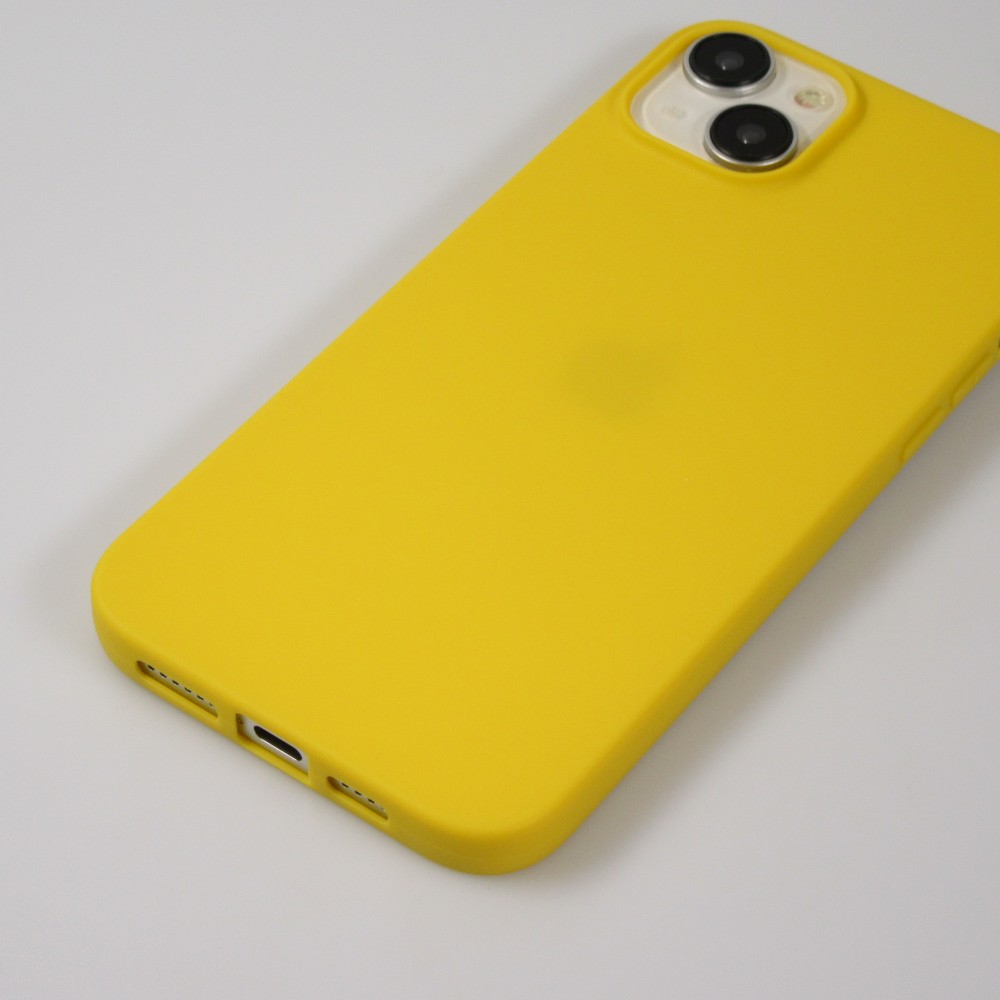 Hülle iPhone 15 Plus - Silikon Mat - Gelb