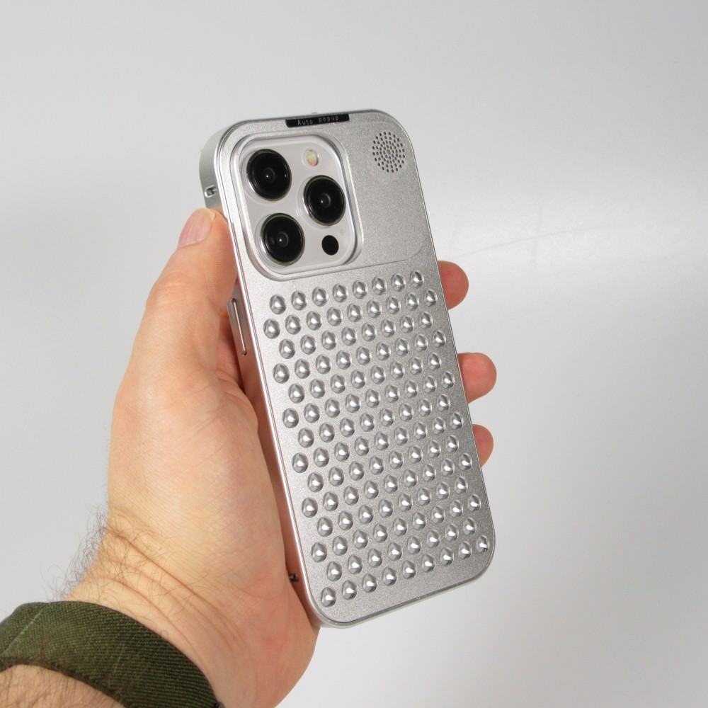 iPhone 15 Pro Case Hülle - Aluminium im Mac Pro Look mit Aromatherapie und Wärmeableitung - Space Grey