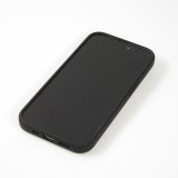 Coque iPhone 15 Pro - Audi silicone Soft Touch avec logo métallique - Noir