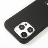 Coque iPhone 15 Pro - Audi silicone Soft Touch avec logo métallique - Noir